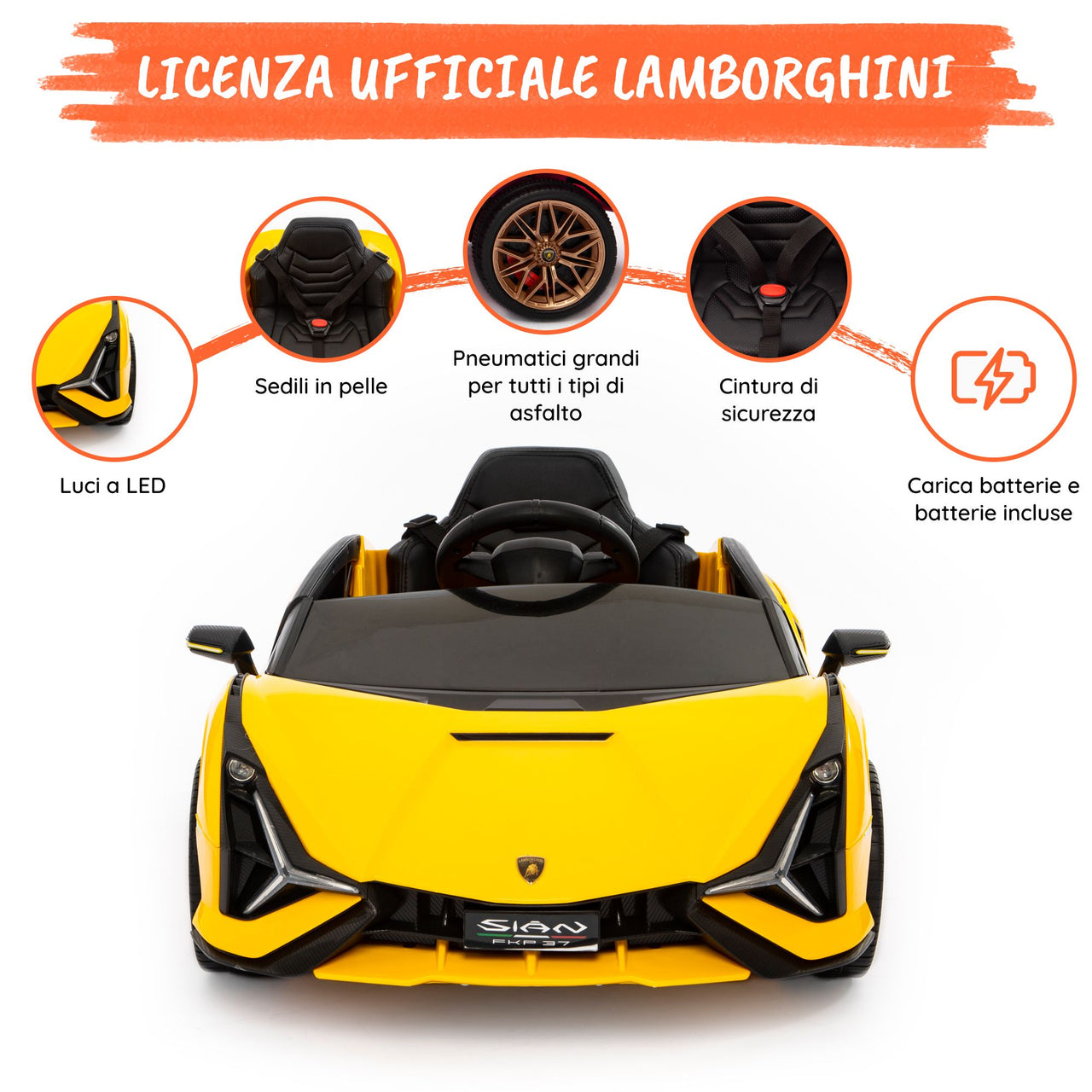 Lamborghini Sian elettrica per bambini Optional#colore_giallo