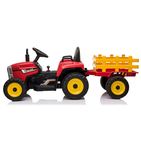 Trattore con rimorchio elettrico per bambini 9#colore_rosso