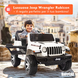 Jeep Wrangler Rubicon elettrica per bambini 12V bianca