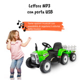 Trattore con rimorchio verde MP3#colore_verde