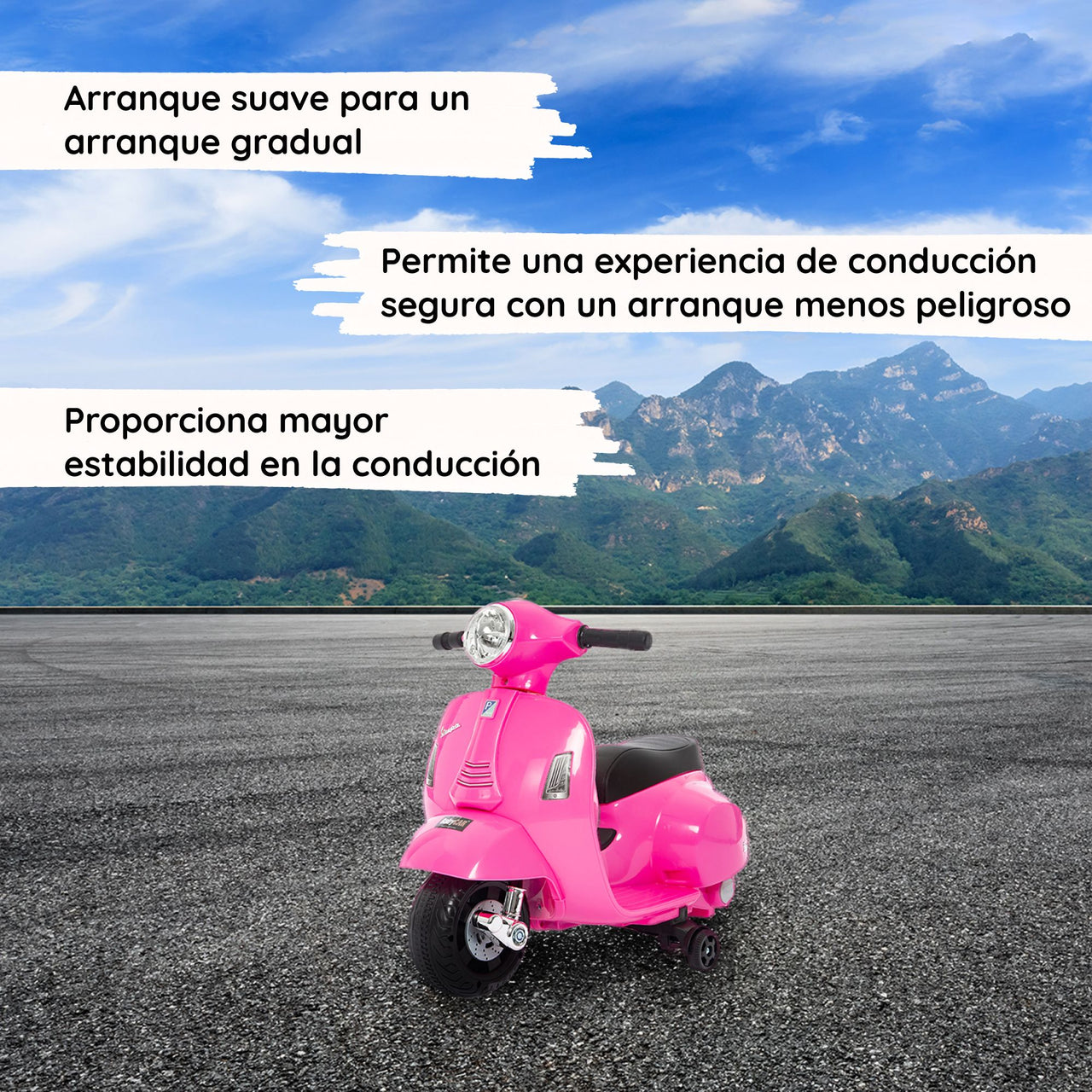 Mini vespa rosa soft start#color_rosa