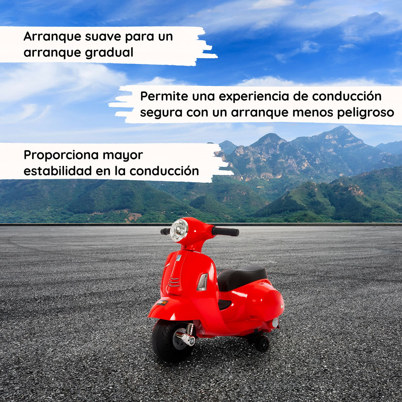 Mini vespa roja soft start#color_rojo