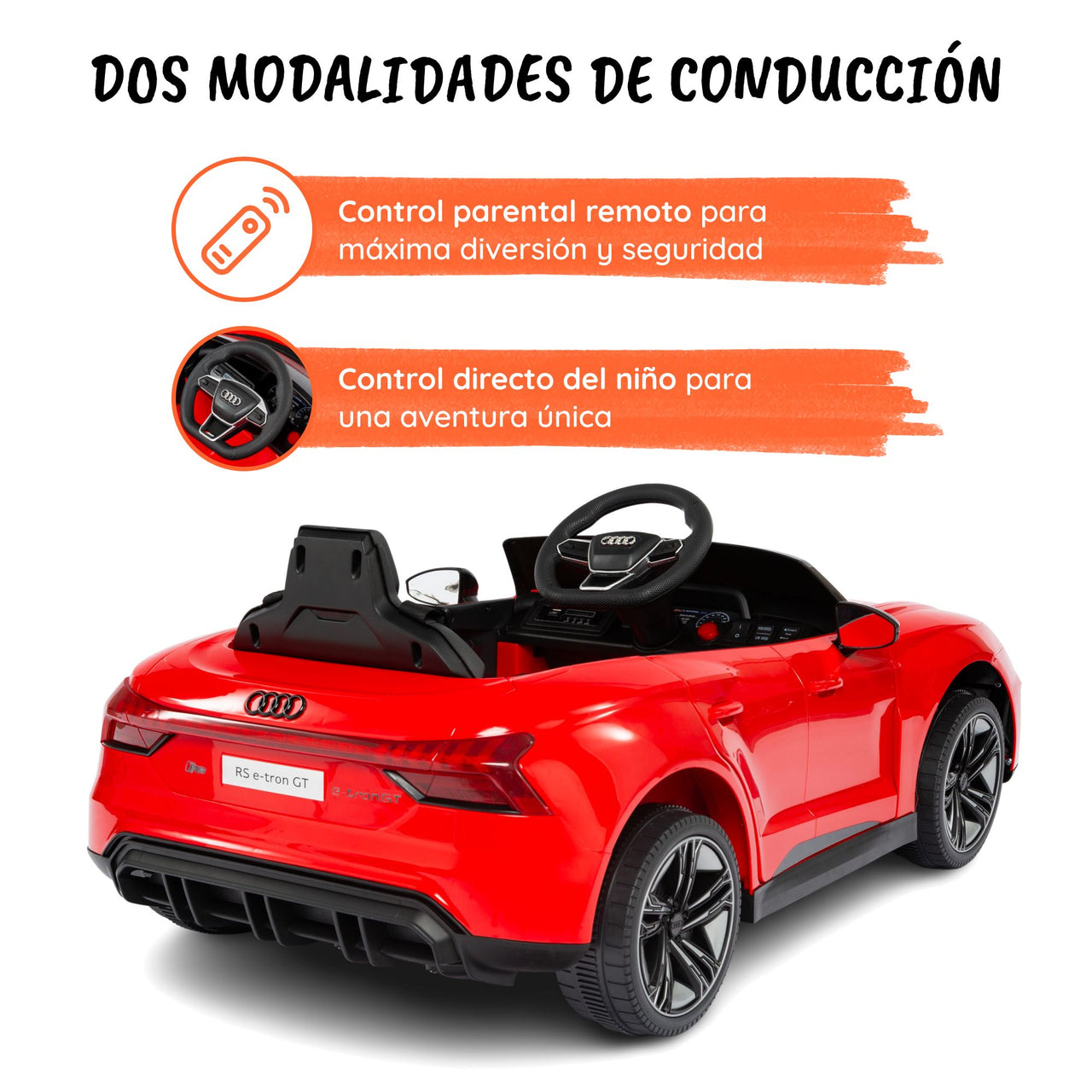 Audi RS eTron Rojo - dos modalidades de conduccion#color_rojo