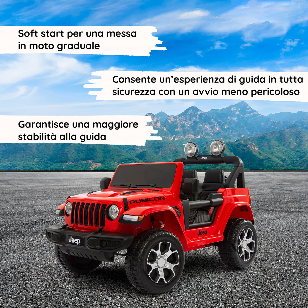 Jeep Wrangler Rubicon rossa soft start#colore_rosso