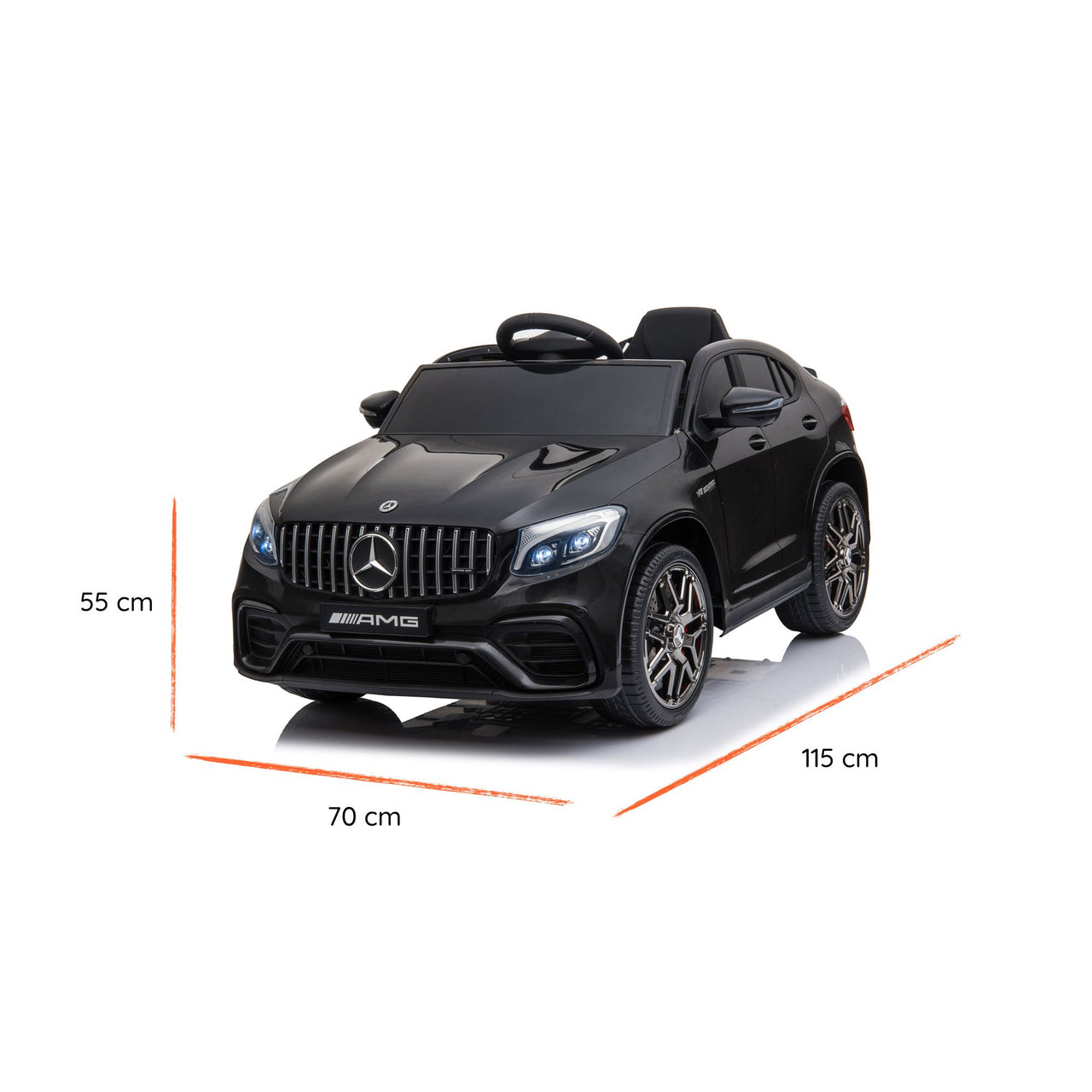 Mercedes GLC AMG Coupè elettrica per bambini dimensioni#colore_nero