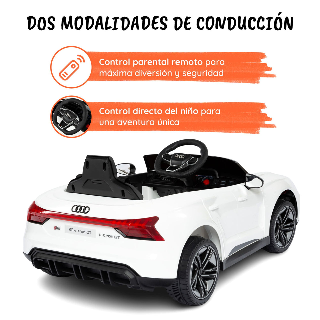 Audi RS eTron Blanco - dos modalidades de conduccion#color_blanco