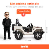 Jeep Wrangler Rubicon elettrica per bambini 12V bianca