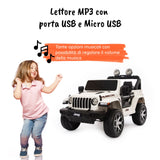 Jeep Wrangler Rubicon elettrica per bambini MP3#colore_bianco