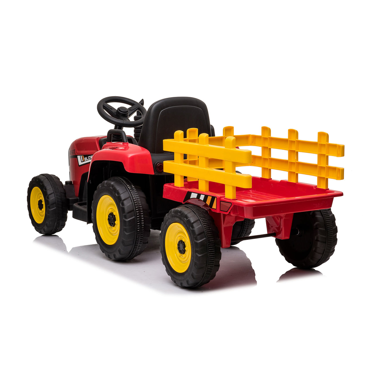 Trattore con rimorchio elettrico per bambini 4#colore_rosso