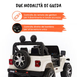 Jeep Wrangler Rubicon elettrica per bambini telecomando#colore_bianco