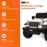 Jeep Wrangler Rubicon elettrica per bambini 12V bianca