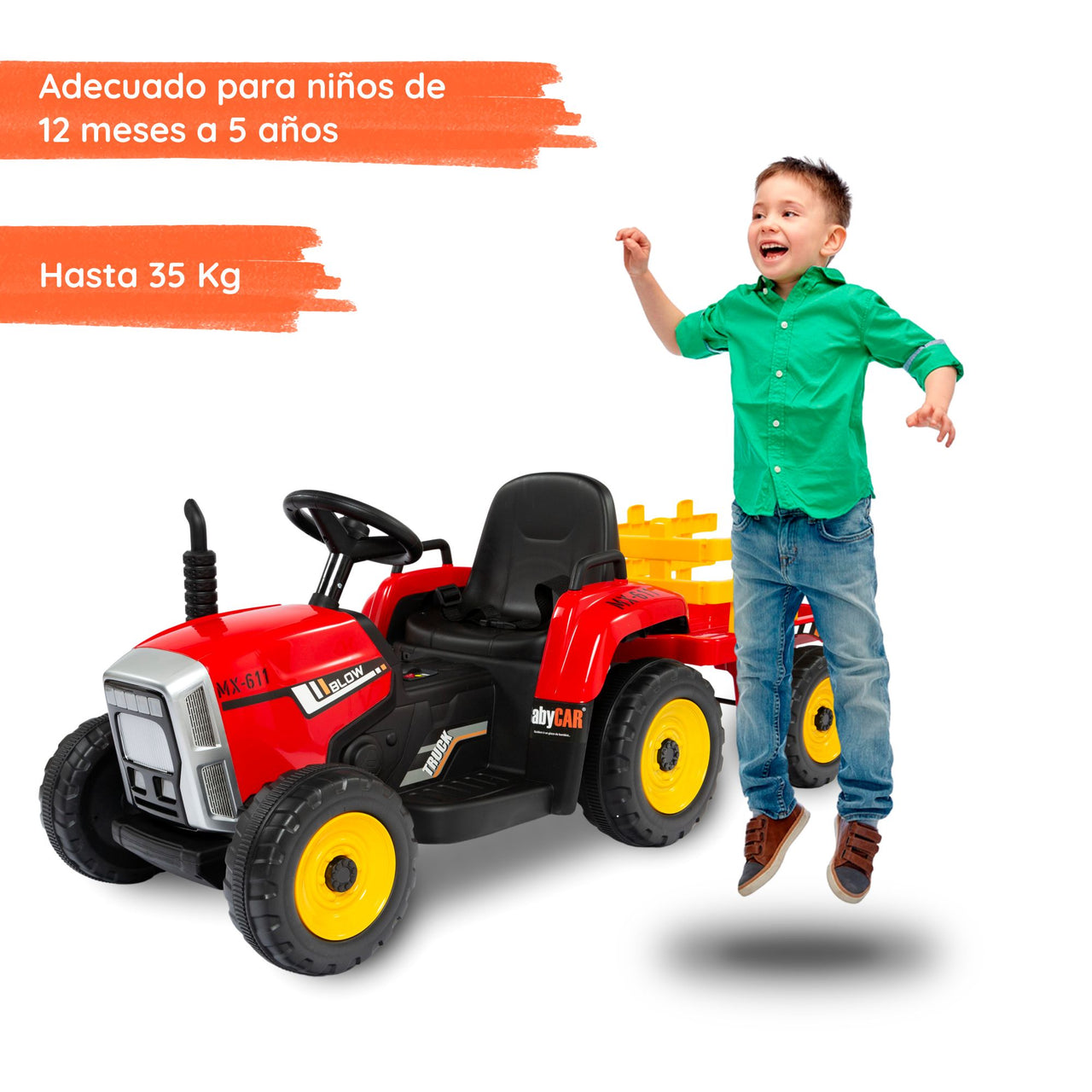 Tractor con remolque rojo edad del niño#color_rojo