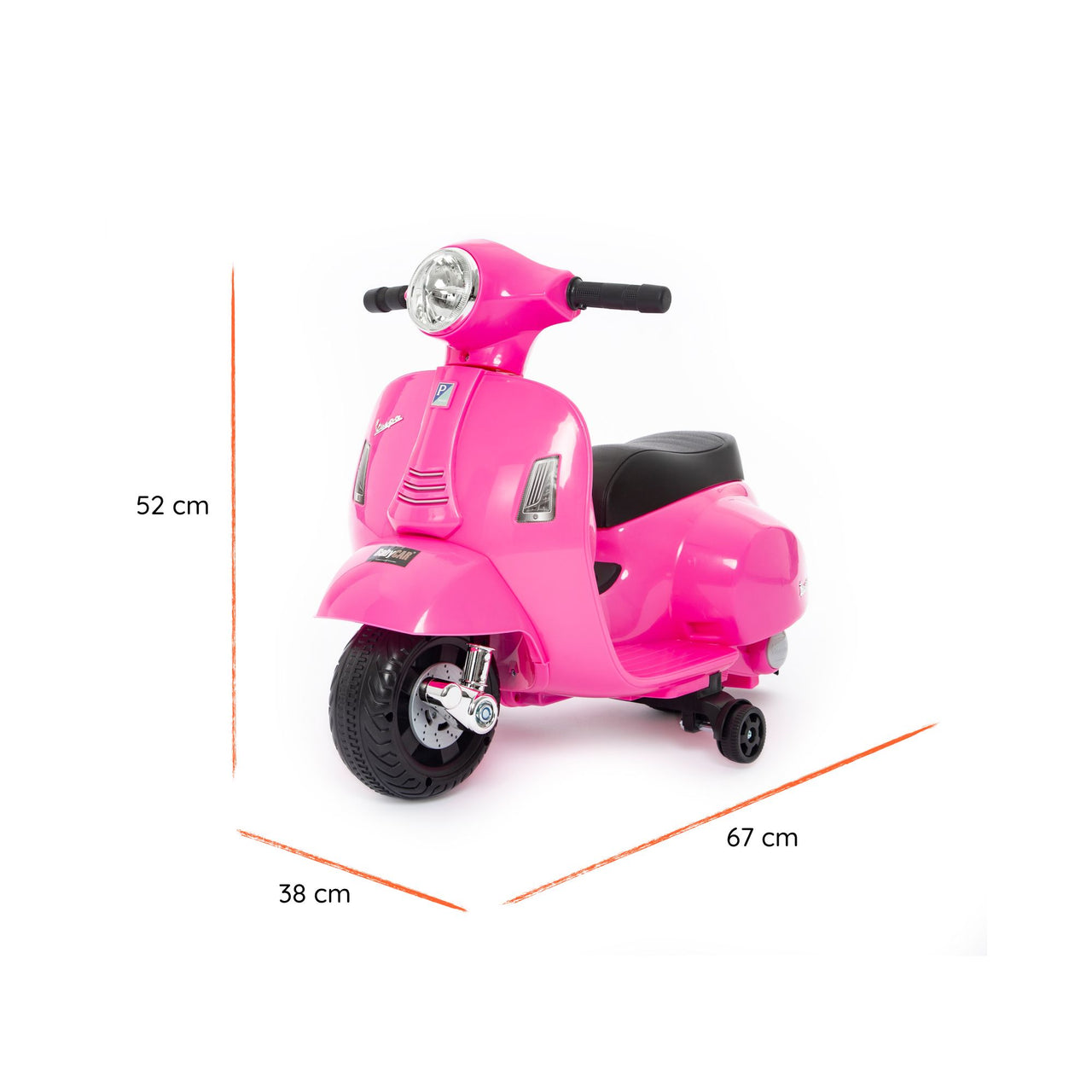 Mini Vespa rosa dimensioni#colore_rosa