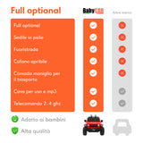 Jeep Wrangler Rubicon elettrica per bambini 12V con 2 posti rossa