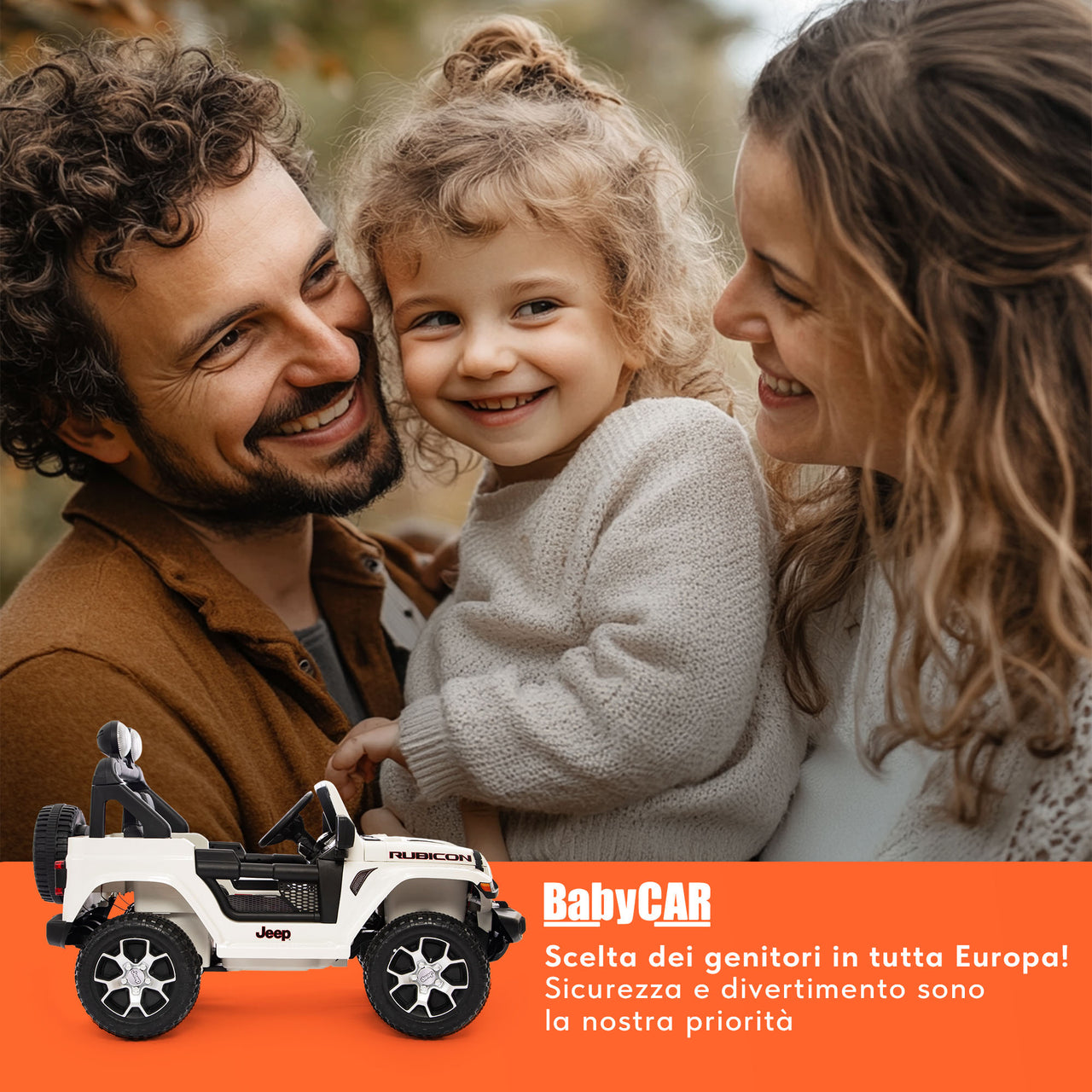 Jeep Wrangler Rubicon elettrica per bambini 12V bianca