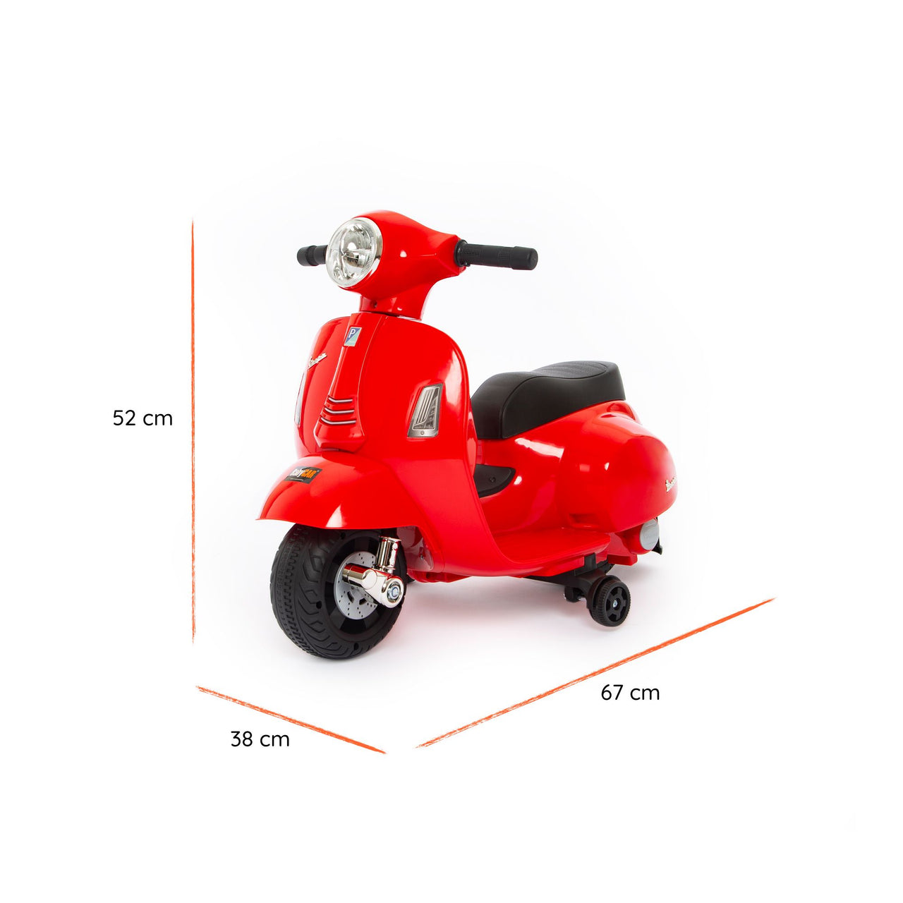 Mini Vespa rossa dimensioni#colore_rosso