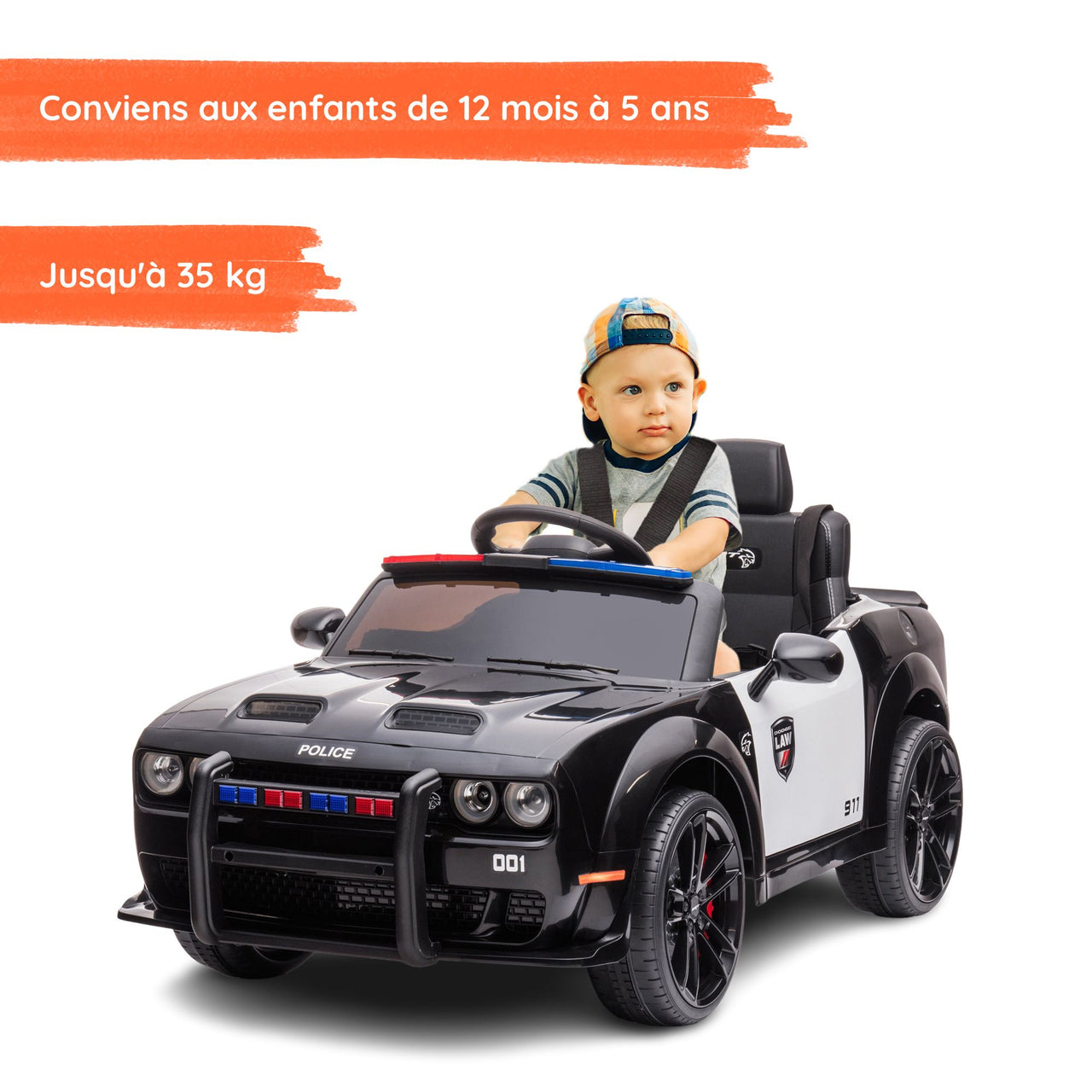 Dodge Police avec enfant#couleur_blanc