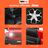 Jeep Wrangler Rubicon elettrica per bambini 12V con 2 posti rossa