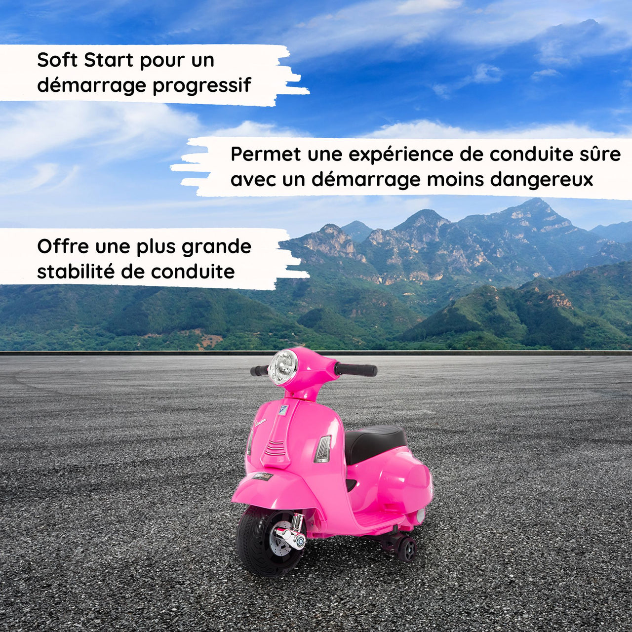 Mini vespa rose soft start#couleur_rose