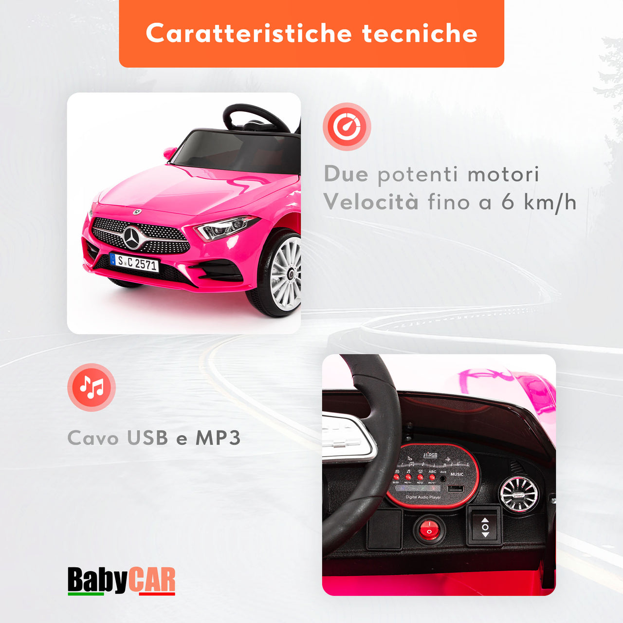 Mercedes CLS 350 AMG elettrica per bambini rosa