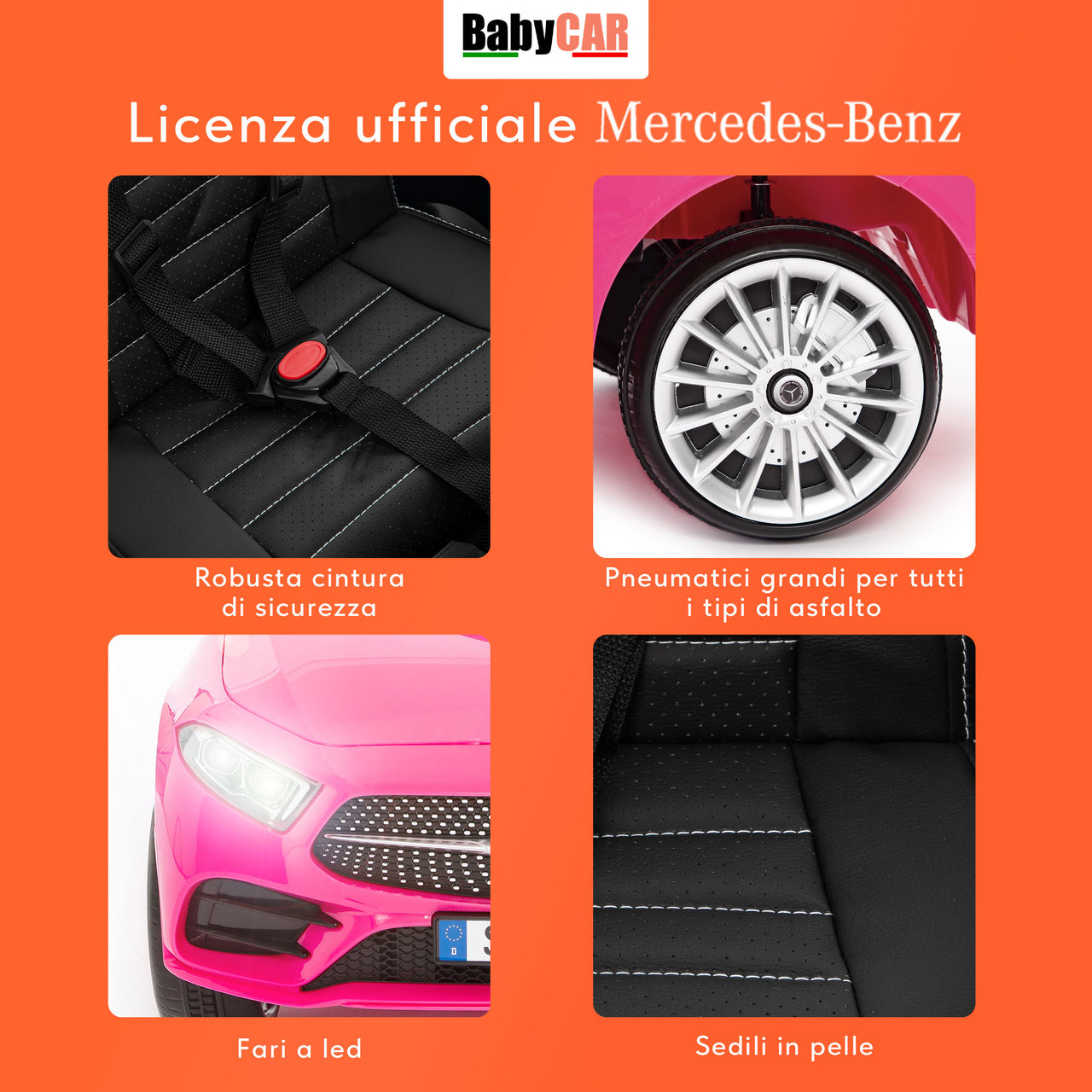 Mercedes CLS 350 AMG elettrica per bambini rosa