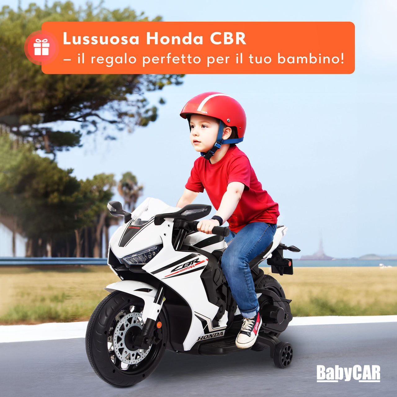 Honda CBR 1000 RR elettrica per bambini a 12V bianca