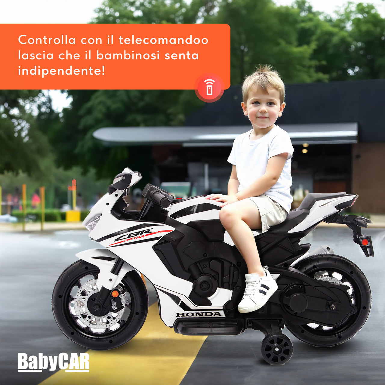 Honda CBR 1000 RR elettrica per bambini a 12V bianca