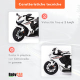 Honda CBR 1000 RR elettrica per bambini a 12V bianca