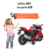 Honda CBR 1000 RR elettrica per bambini MP3#colore_rosso