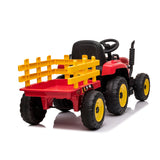 Trattore con rimorchio elettrico per bambini 8#colore_rosso