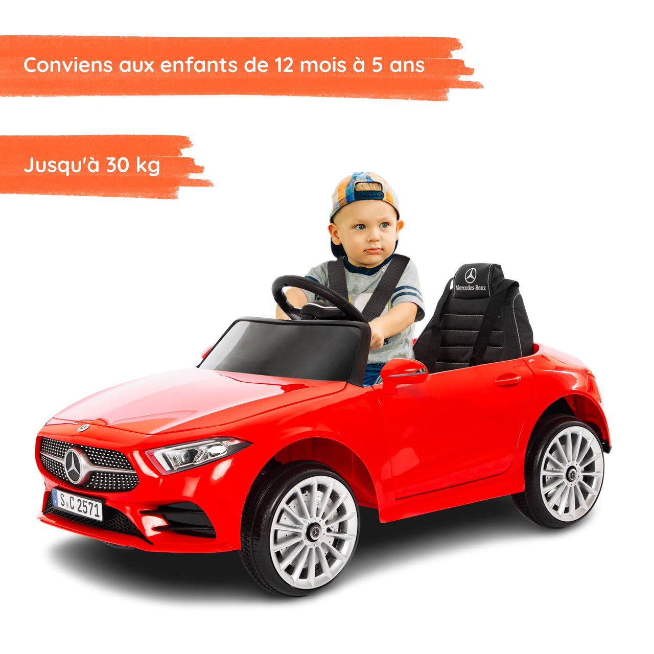 Mercedes CLS Rouge avec enfant#couleur_rouge