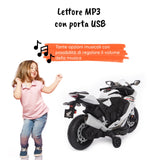 Honda CBR 1000 RR elettrica per bambini MP3#colore_bianco