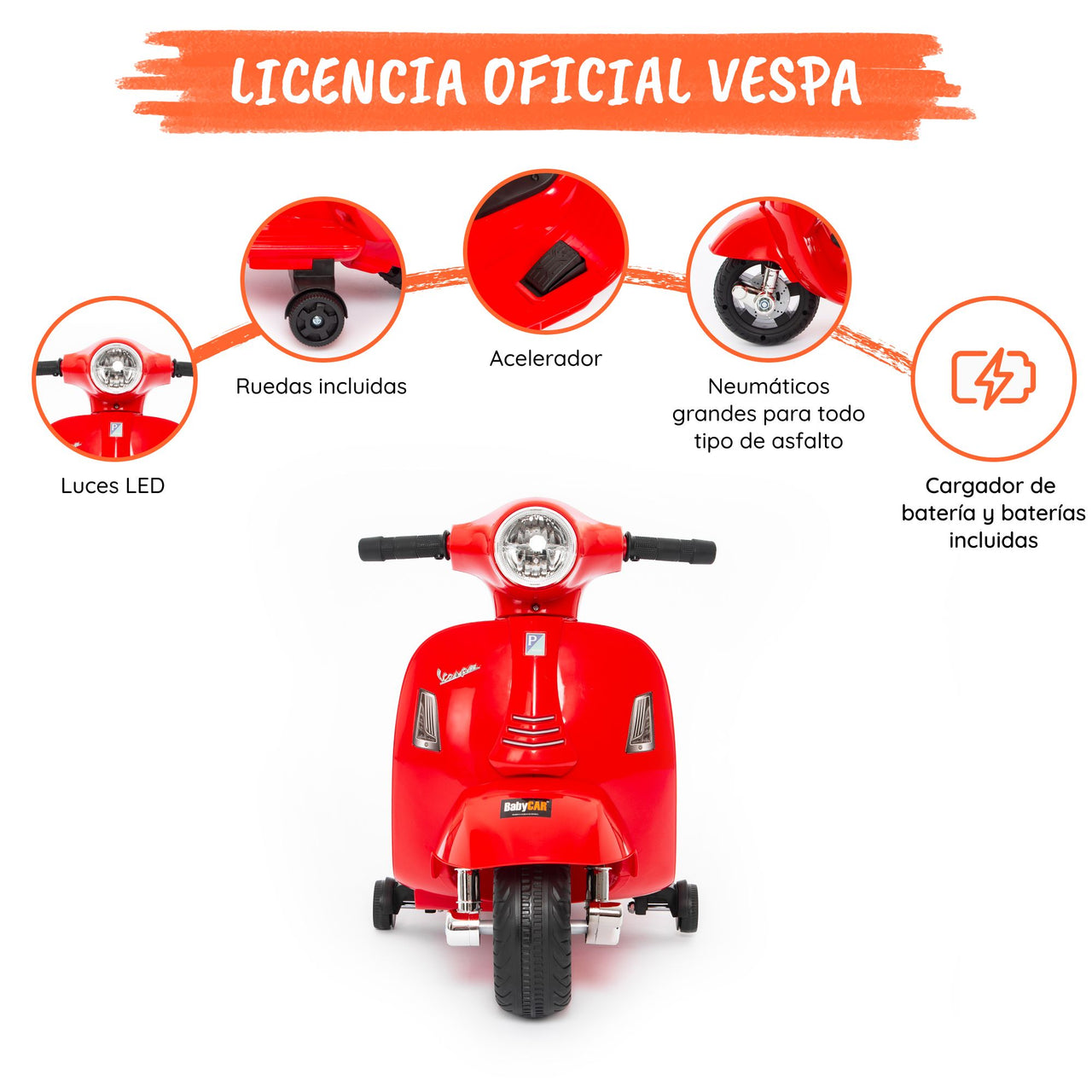 Mini vespa roja opciones#color_rojo